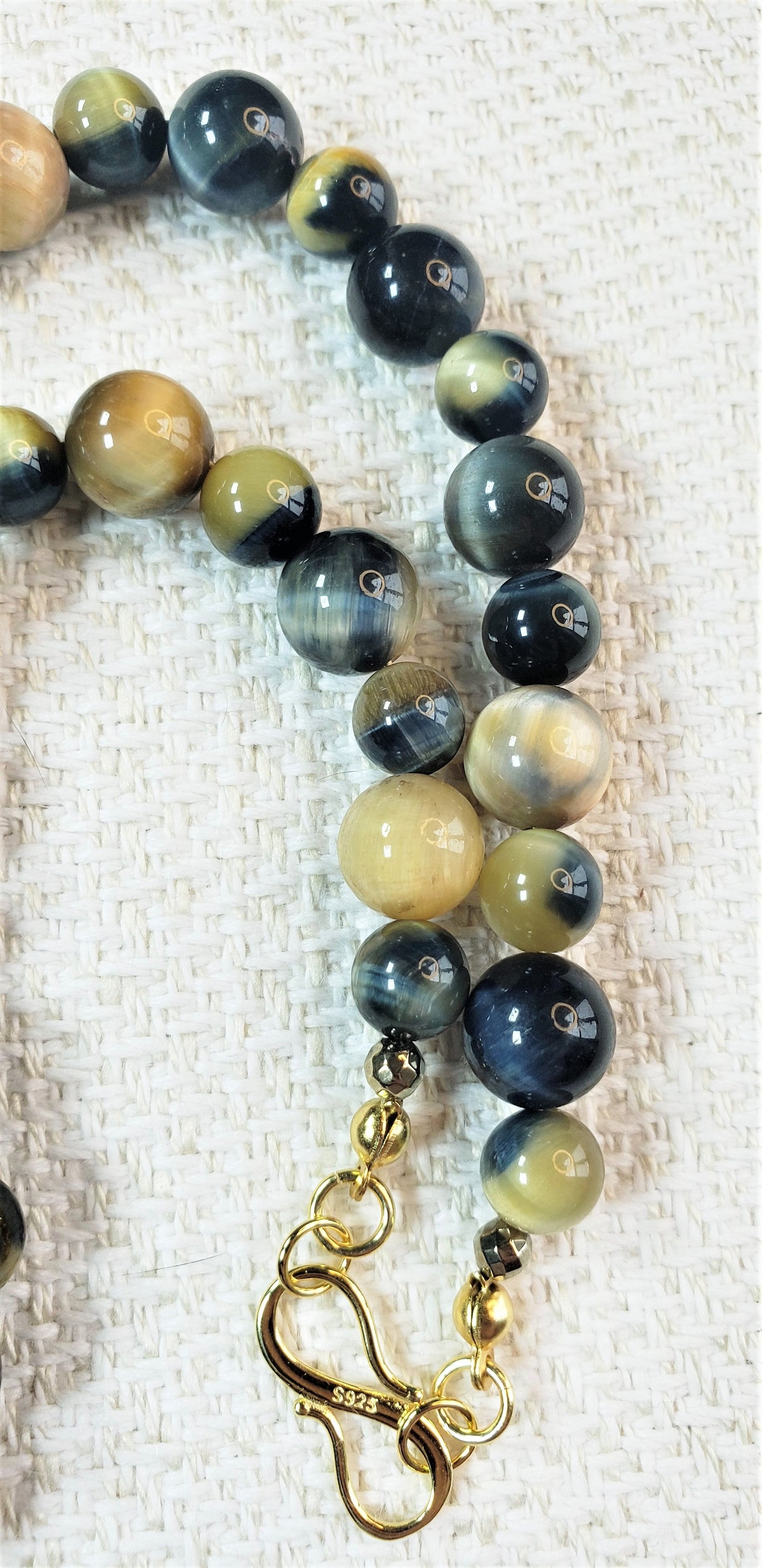 Golden Blue Tiger's Eye Necklace