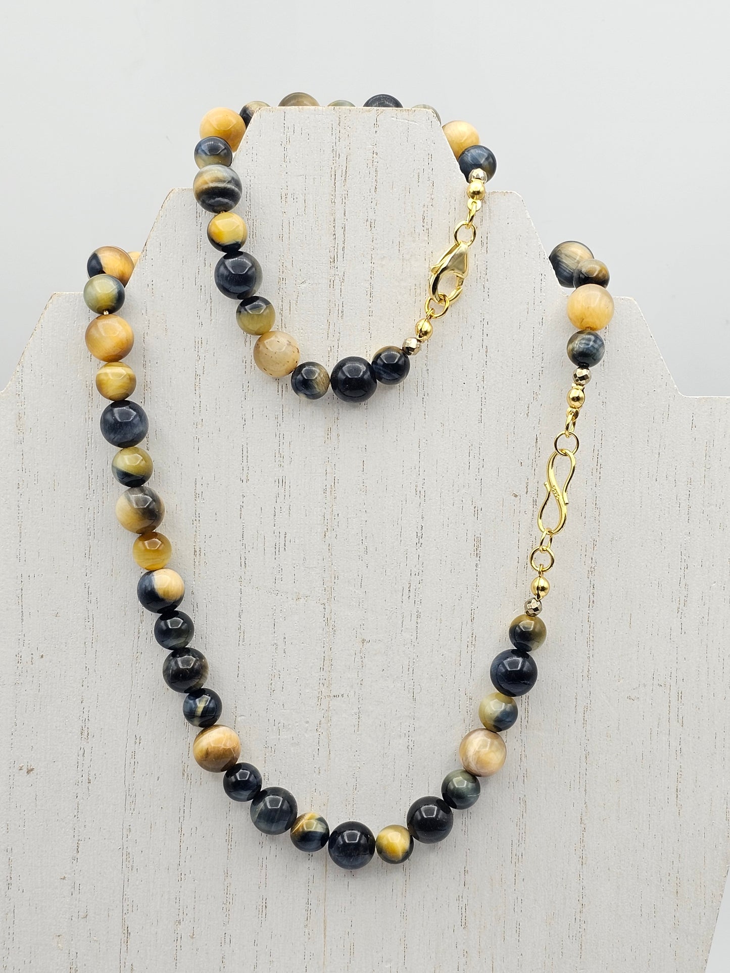 Golden Blue Tiger's Eye Necklace