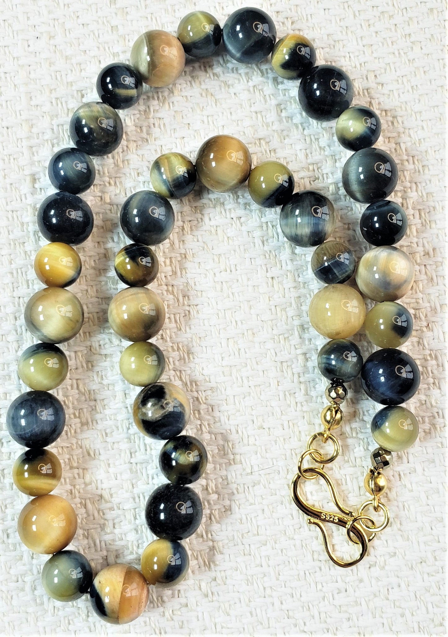 Golden Blue Tiger's Eye Necklace