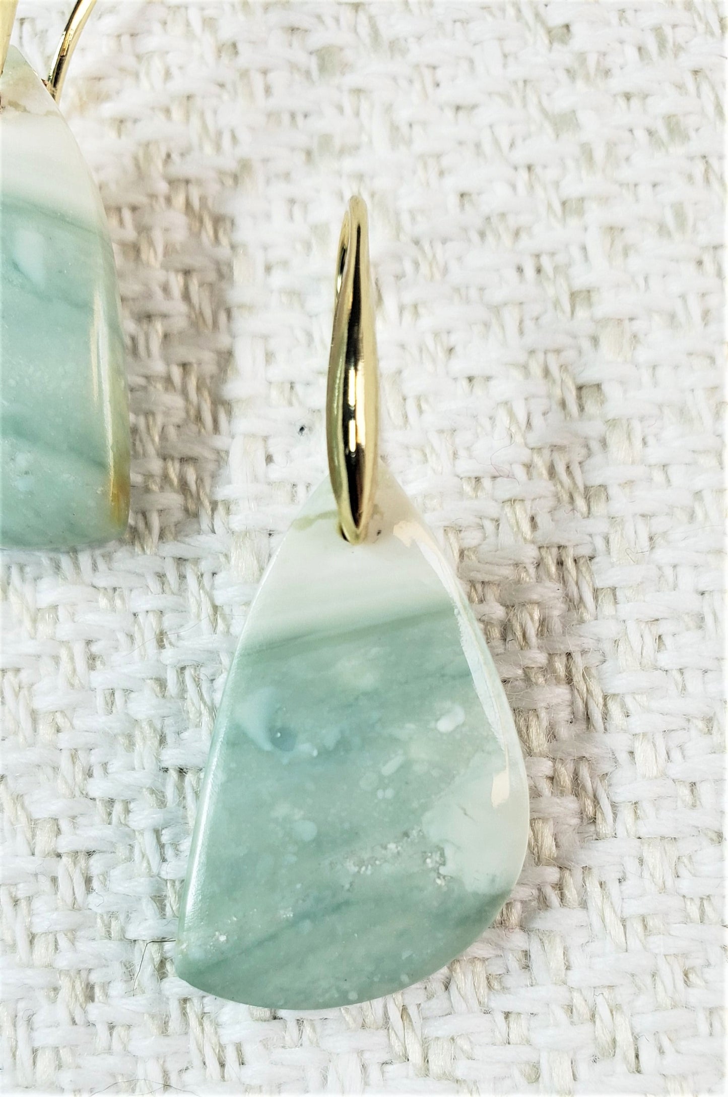 Green Lace Agate Earrings